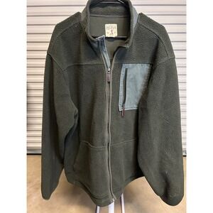 Red Head Jacket Mens 2XL Olive Green Sherpa Fleece Full Zip Outdoor Heavyweight